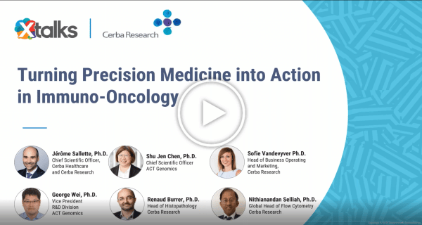 Cerba Research - Webinar - CerbACT turning precision medicine inot action in immuno oncology - Thumbnail playbutton